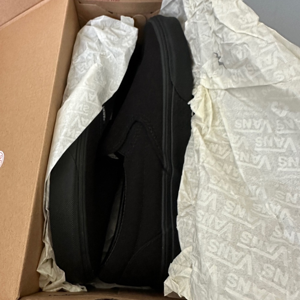 Vans Black Canvas Slip-On Loafers - Picture 2 of 6